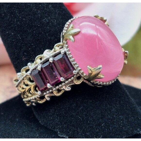 STS Chuck Clemency Sterling Silver & Pink Cocktail Statement Ring Size 11.5 - Picture 7 of 11